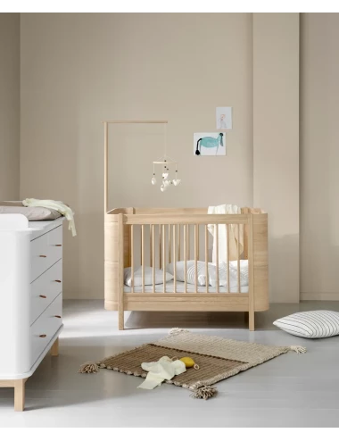 Lit bébé évolutif Wood Mini+, chêne