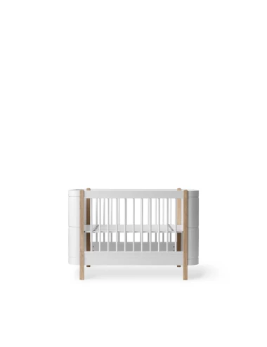 Lit bébé évolutif Wood Mini+ - blanc/chêne