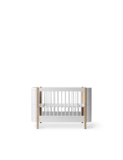 Lit bébé évolutif Wood Mini+ - blanc/chêne