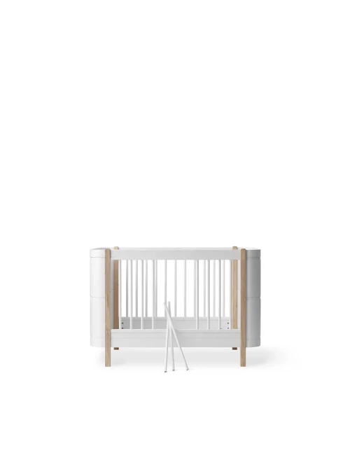Lit bébé évolutif Wood Mini+ - blanc/chêne
