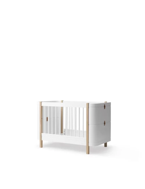 Lit bébé évolutif Wood Mini+ - blanc/chêne