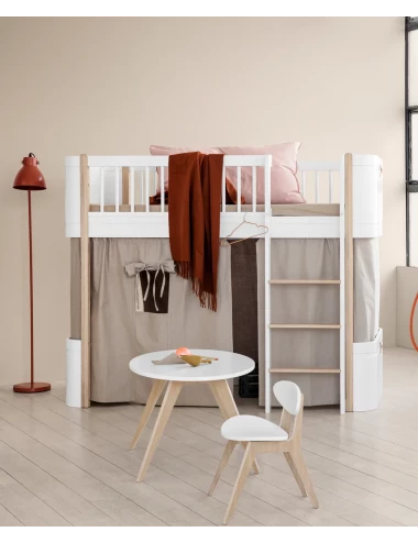Rideau cabane pour le lit mezzanine mi-haut Wood Mini+ - Nature
