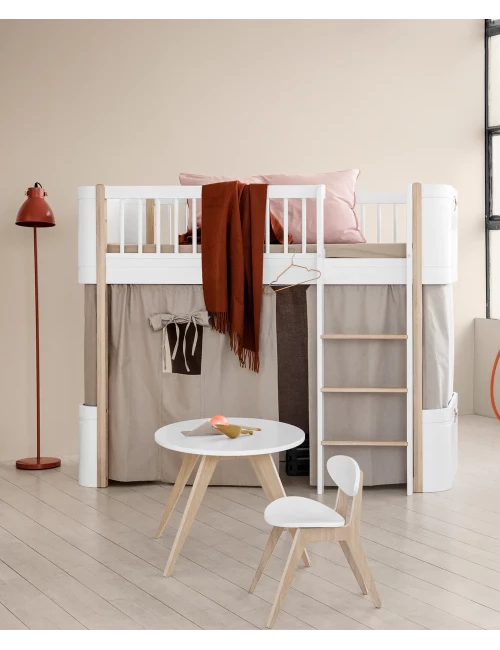 Rideau cabane pour le lit mezzanine mi-haut Wood Mini+ - Nature