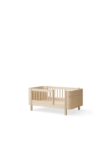 Lit bébé évolutif Wood Mini+ avec kit junior inclus - Chêne