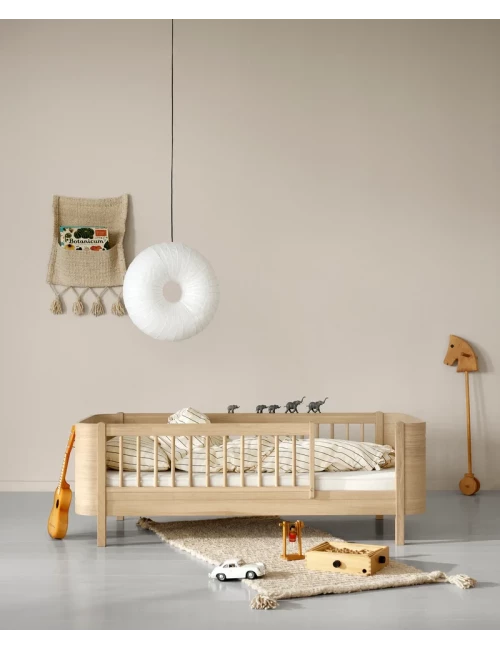 Lit bébé évolutif Wood Mini+ avec kit junior inclus - Chêne