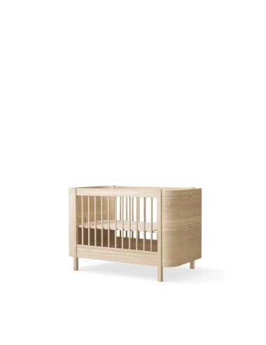 Lit bébé évolutif Wood Mini+ avec kit junior inclus - Chêne