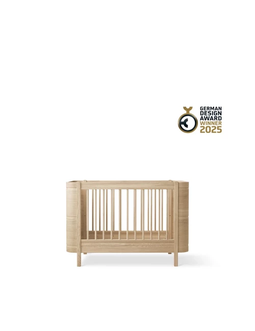 Lit bébé évolutif Wood Mini+ avec kit junior inclus - Chêne