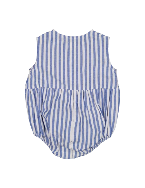 Barboteuse Pio - Rayures Bleues