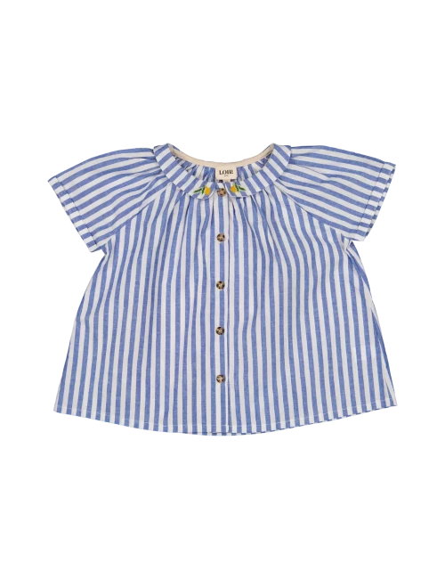 Chemisier Cezanne - Rayures & broderies main