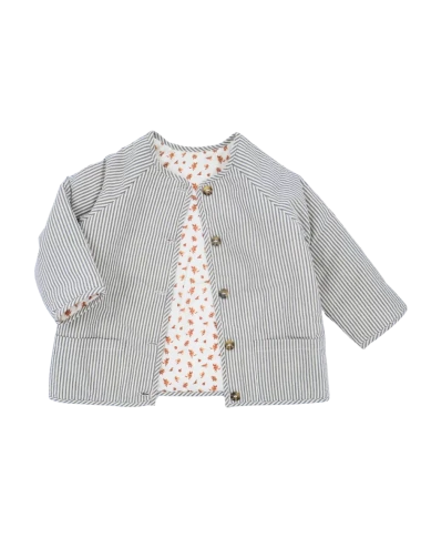 Veste Romee - Plumetis citrons & fines rayures