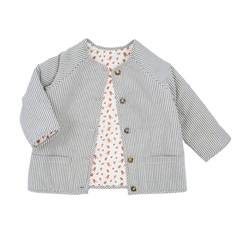 Veste Romee - Plumetis citrons & fines rayures