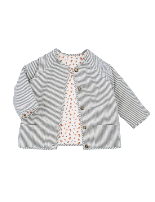 Veste Romee - Plumetis citrons & fines rayures