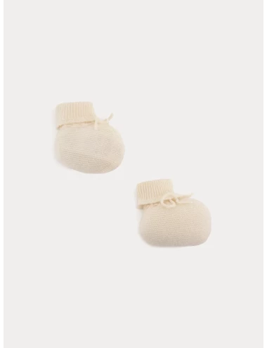 Chaussons en cachemire - Blanc lait