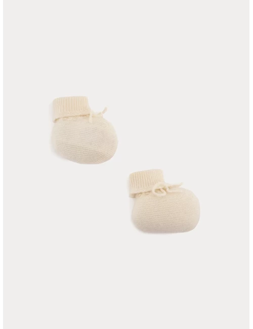Chaussons en cachemire - Blanc lait