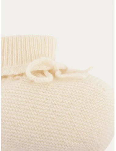 Chaussons en cachemire - Blanc lait