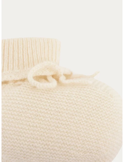 Chaussons en cachemire - Blanc lait