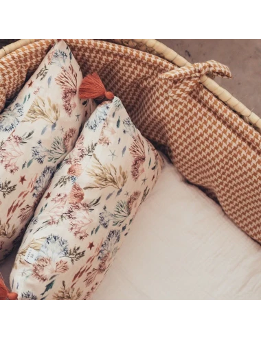 Ensemble Couffin - Pied de poule rose