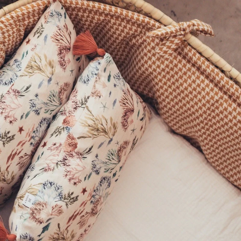 Ensemble Couffin - Pied de poule rose