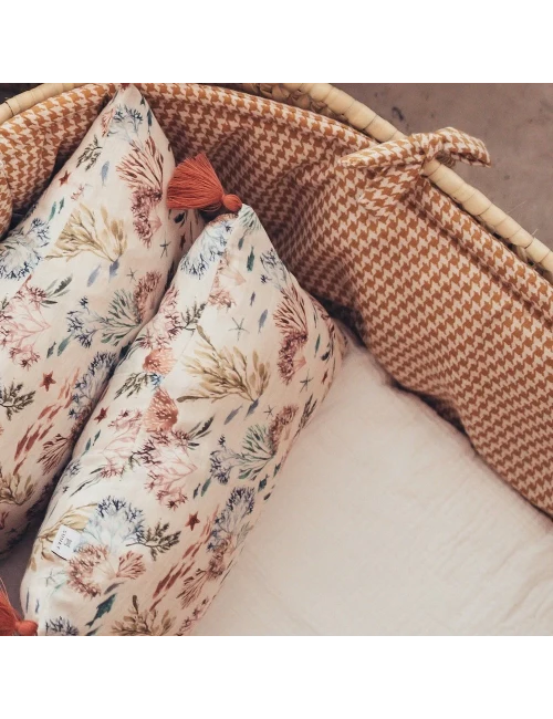 Ensemble Couffin - Pied de poule rose