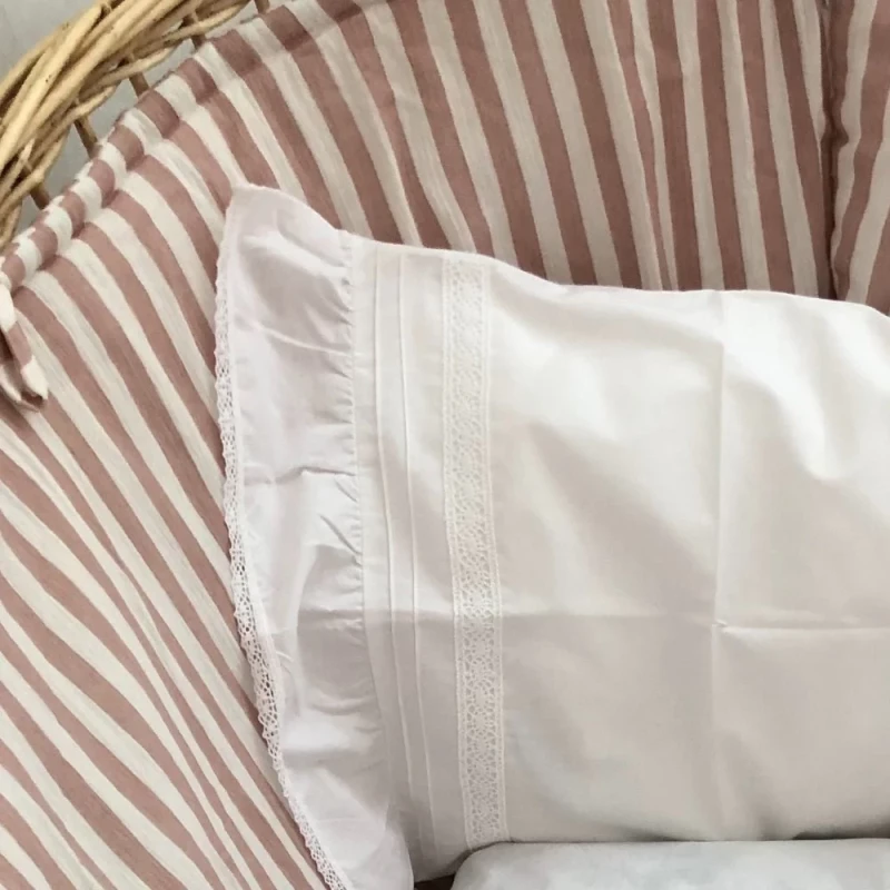 Tour de lit - Rayures rose (Berceau iconic)