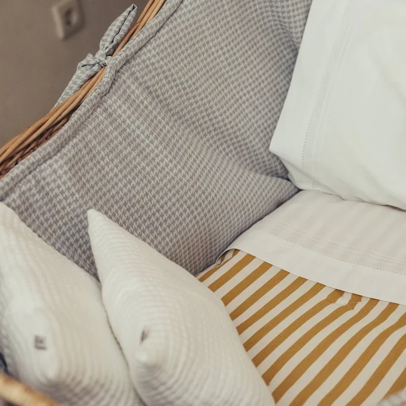 Tour de lit - Pied de poule light blue (Berceau Iconic)