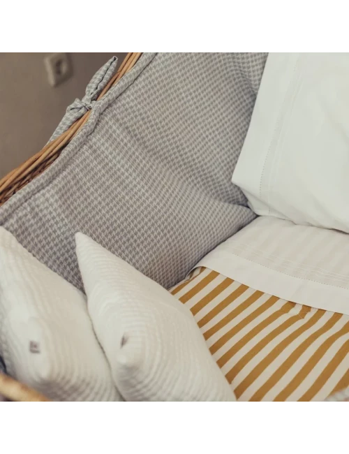 Tour de lit - Pied de poule light blue (Berceau Iconic)