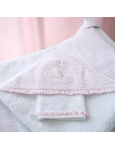 Sortie de bain & gant de toilette - Pink Garden Party