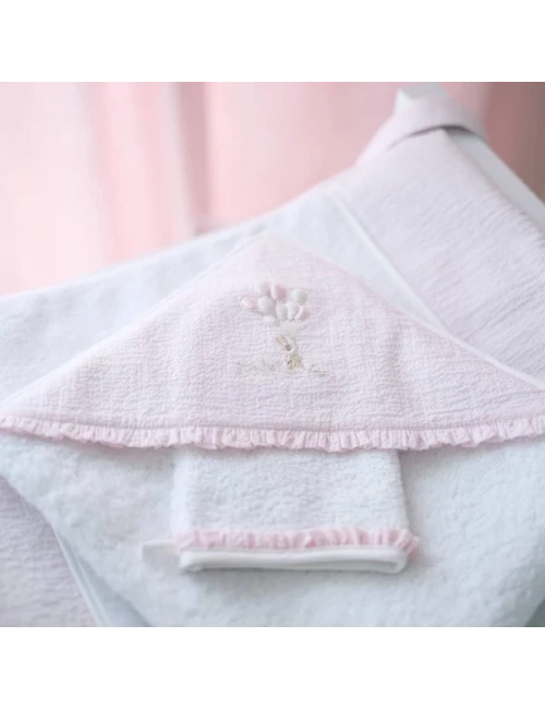 Sortie de bain & gant de toilette - Pink Garden Party