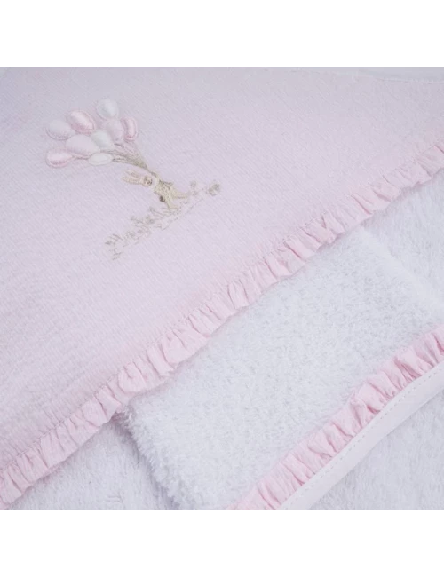 Sortie de bain & gant de toilette - Pink Garden Party