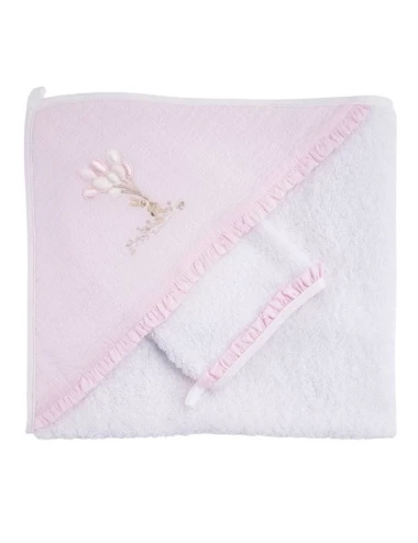 Sortie de bain & gant de toilette - Pink Garden Party