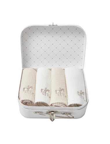 Coffret cadeau 4 langes - Carrousel (65x65)