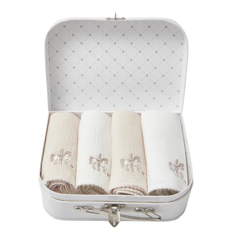 Coffret cadeau 4 langes - Carrousel (65x65)