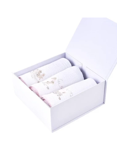Coffret 3 langes - Pink Garden Party (60x60)