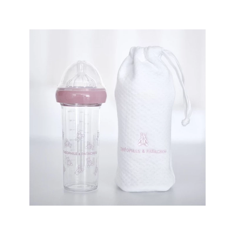 Biberon Théophile & Patachou x Le Biberon Français (210ml - Rose)