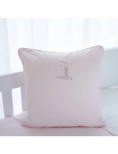 Coussin brodé - Pink Garden Party (40x40)