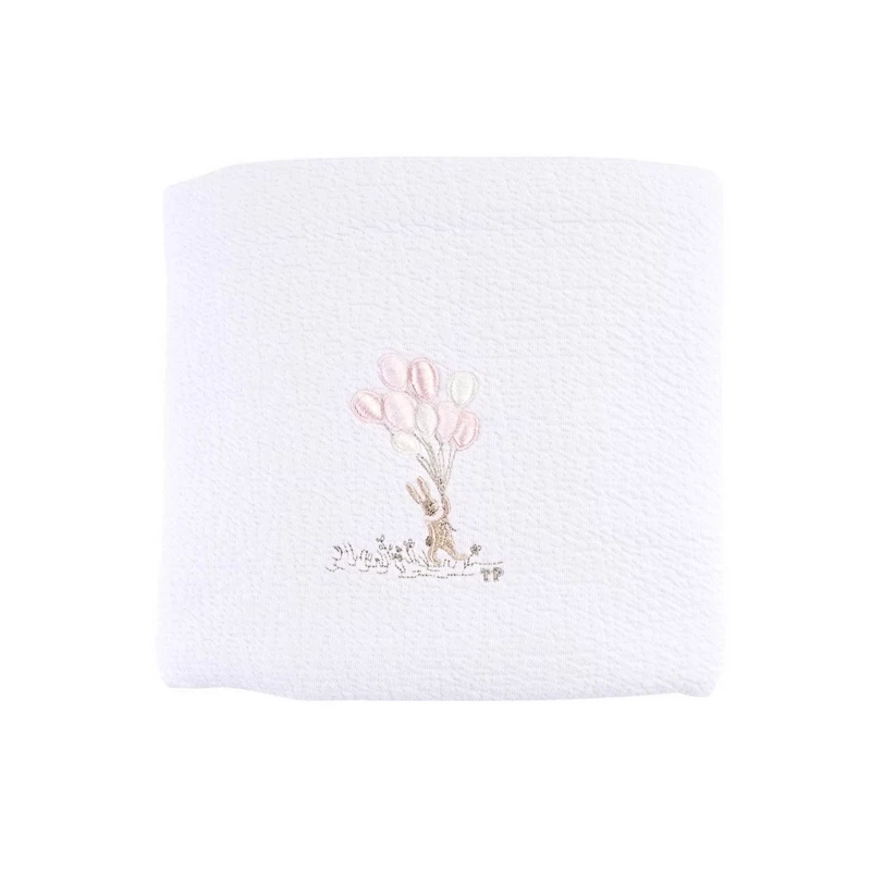 Couverture brodée - Pink Garden Party (100x135cm)
