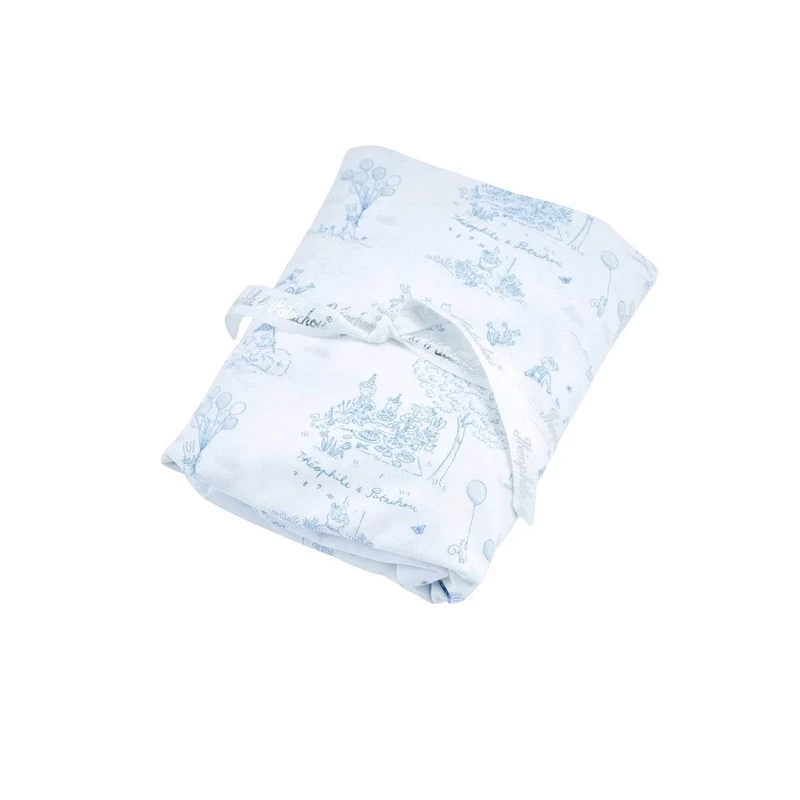 Drap housse couffin - Blue Garden Party (76x32)