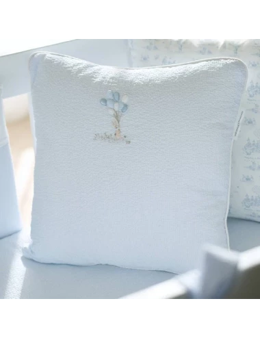 Coussin brodé - Blue Garden Party (40x40)
