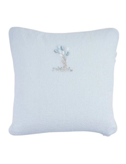 Coussin brodé - Blue Garden Party (40x40)