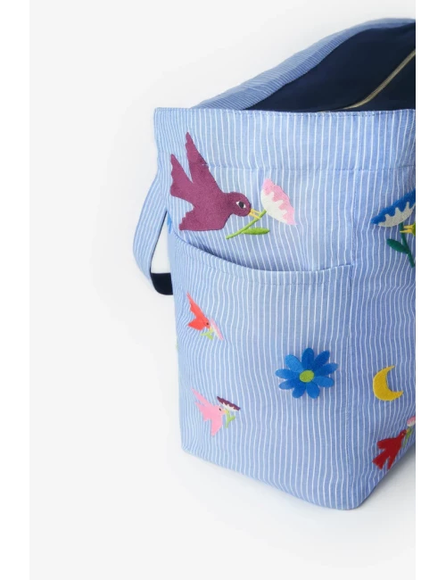 Sac à langer - Brodé oiseaux