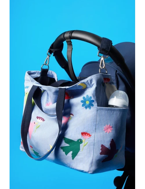 Sac à langer - Brodé oiseaux