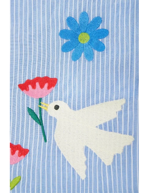 Gigoteuse - Broderie oiseaux (0-6mois)