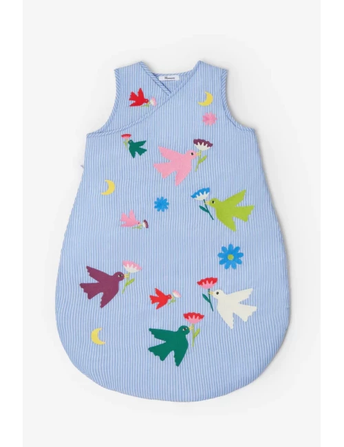 Gigoteuse - Broderie oiseaux (0-6mois)