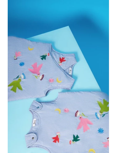 Gigoteuse - Broderie oiseaux (6-18mois)