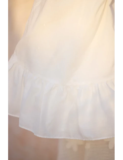 Robe de Baptême - Détails dentelle & volants