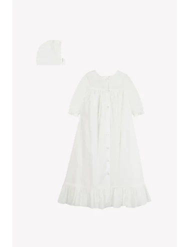 Robe de Baptême - Détails dentelle & volants