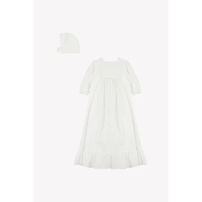 Robe de Baptême - Détails dentelle & volants