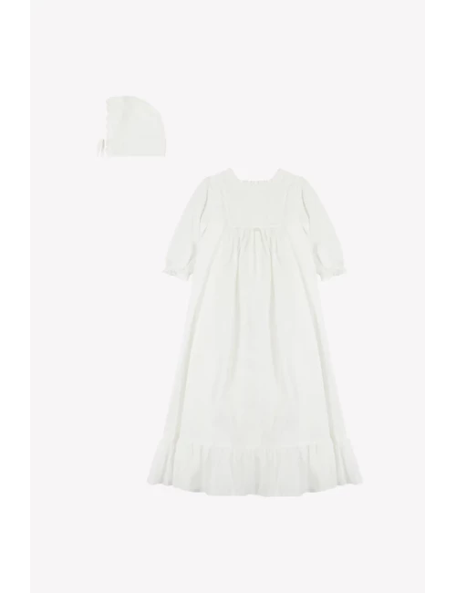 Robe de Baptême - Détails dentelle & volants