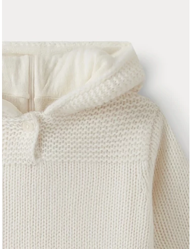 Burnous en cachemire - Blanc lait