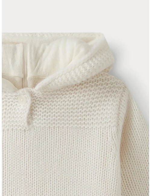 Burnous en cachemire - Blanc lait